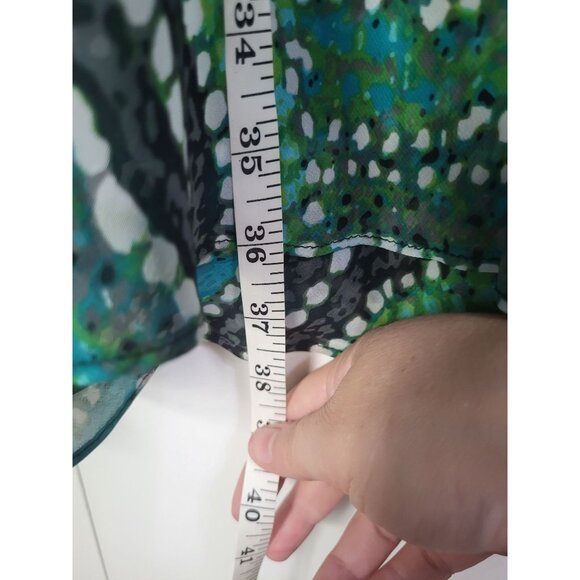 Vtg Y2K Midi Skirt Womens SZ S Green Fairy Grunge Whimsy Boho Abstract East 5th - Picture 4 of 7